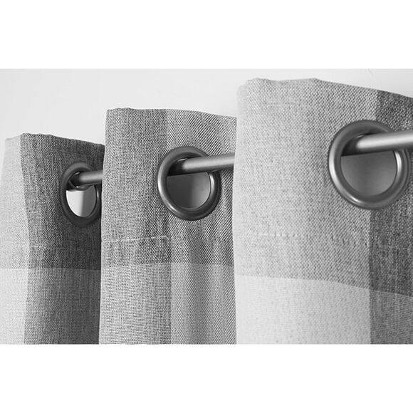 Blackout 365 Aaron Buffalo Plaid Checkered Curtains Grey, 37"W x 96"L (Set of 2) - Picture 2 of 3